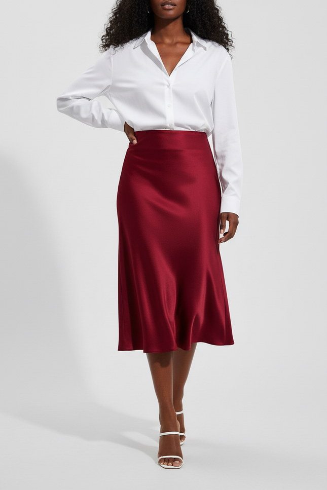 Jupe Satin Royal Bordeau