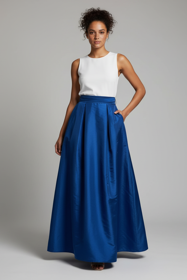 Jupe Satin Bleu Roi