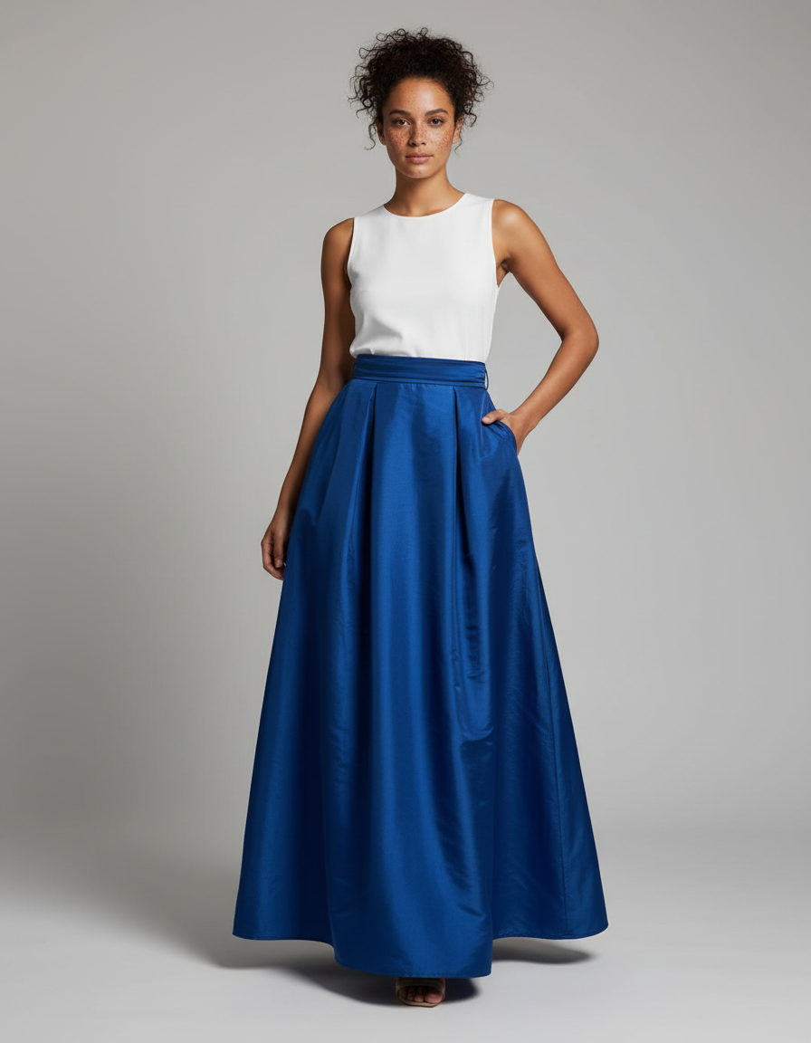 Jupe Satin Bleu Roi