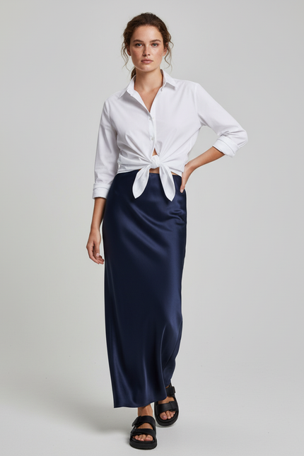Jupe Longue En Satin Grande Taille