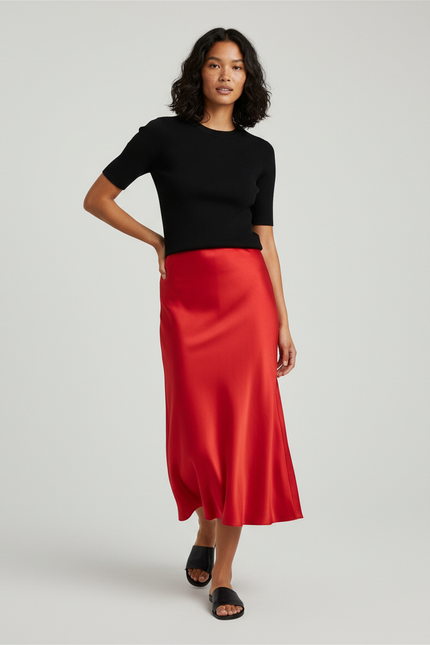 Jupe Satin Rouge Fete