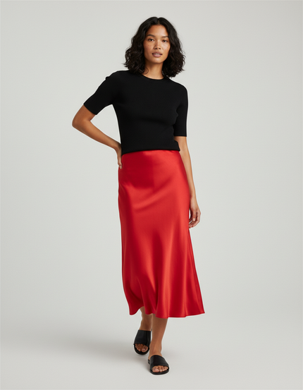 Jupe Satin Rouge Fete