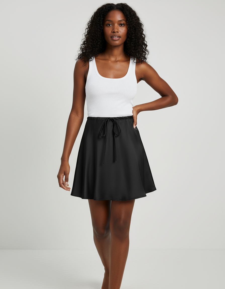 Jupe Satin Lacet