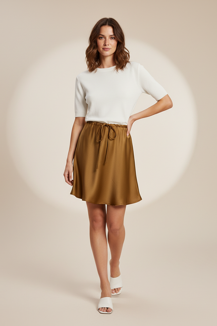 Jupe Satin Terracotta