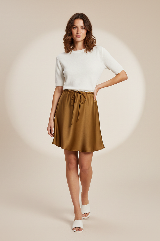 Jupe Satin Terracotta