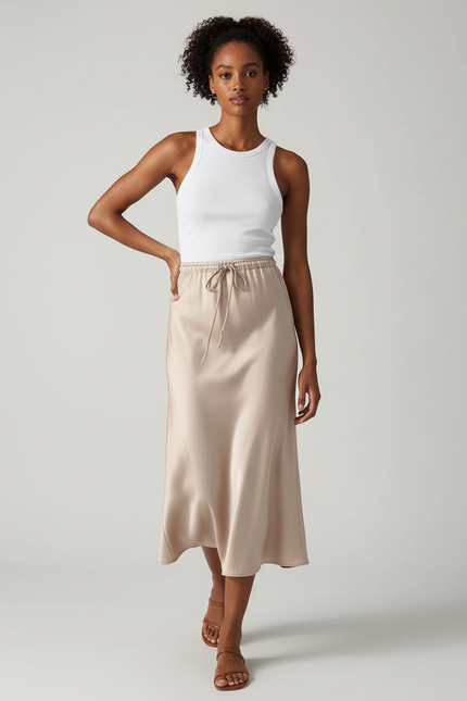 Jupe Satin Avec Noeud