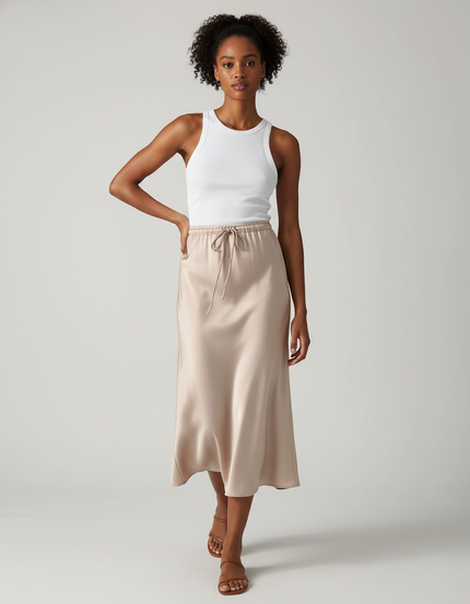 Jupe Satin Avec Noeud