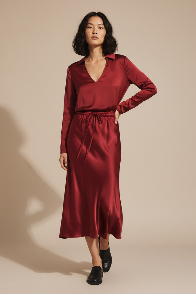 Jupe Noel Satin Rouge