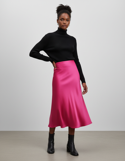 Jupe Satinée Rose Neon