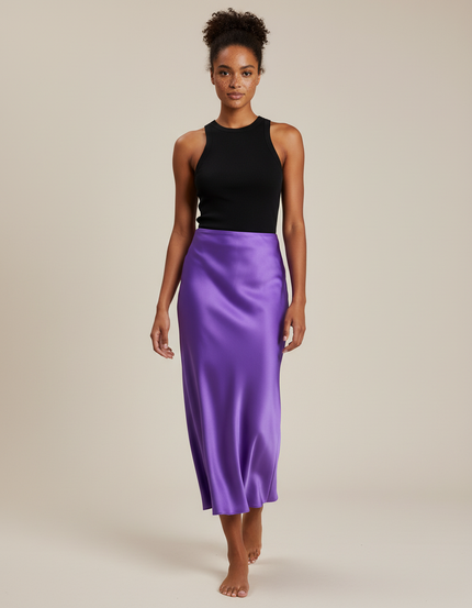 Jupe Longue Satin Avec Jupon