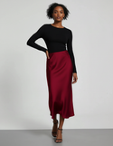 Jupe Satin Bordeaux