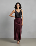 Jupe Satin Bordeaux