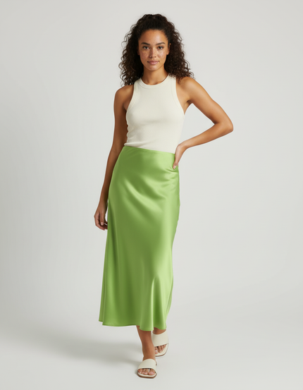 Jupe Longue Satin Doublure En Crêpe Et Tulle