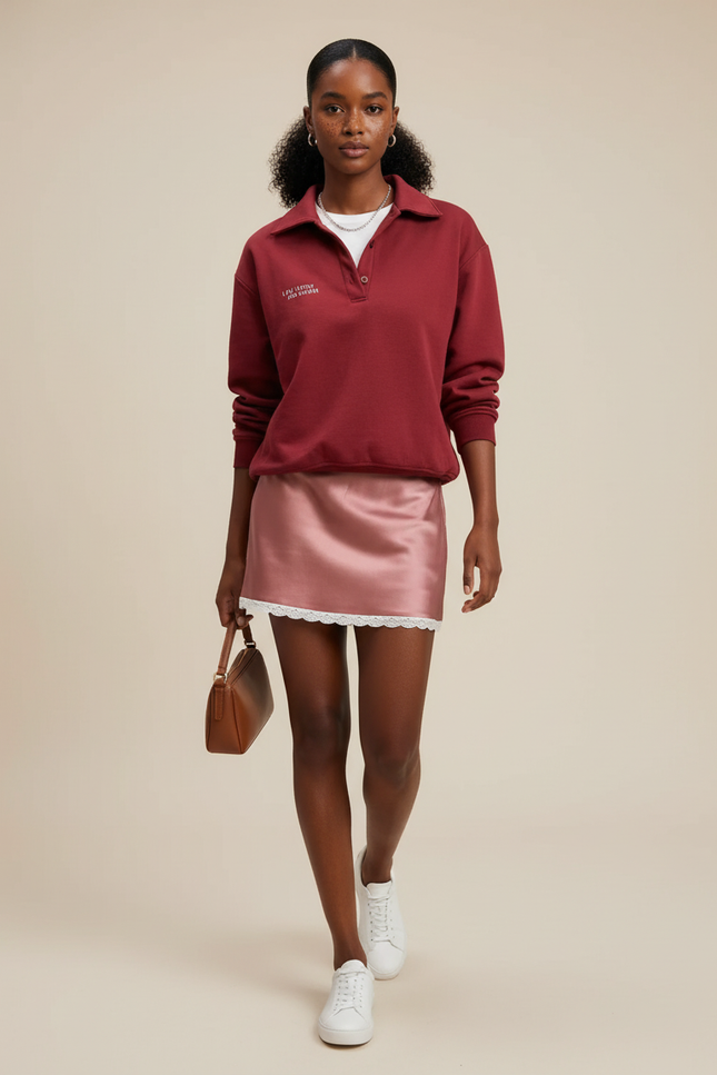 Jupe Courte Satin Rose