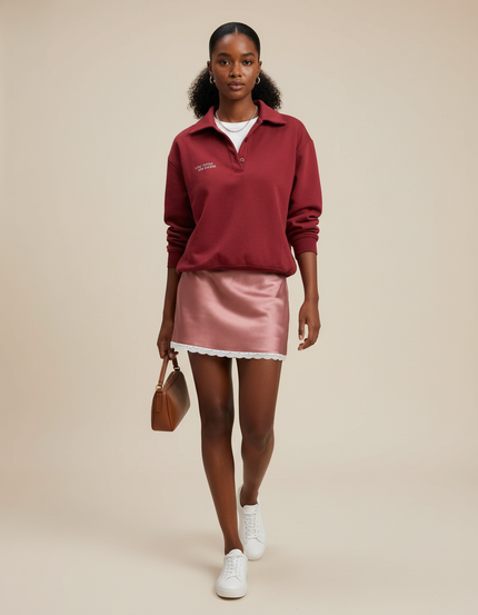 Jupe Courte Satin Rose