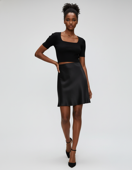Jupe Danse Satin Courte Noire