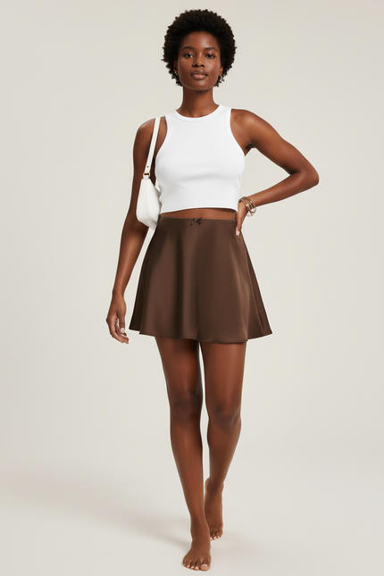 Jupe Patineuse Courte Satin