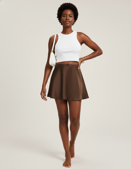 Jupe Patineuse Courte Satin