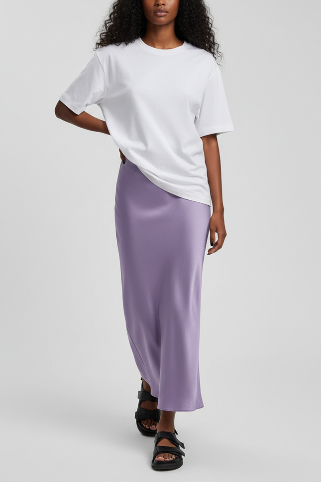 Jupe Lavande En Satin