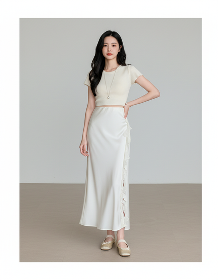 Jupe Longue Portefeuille Satin