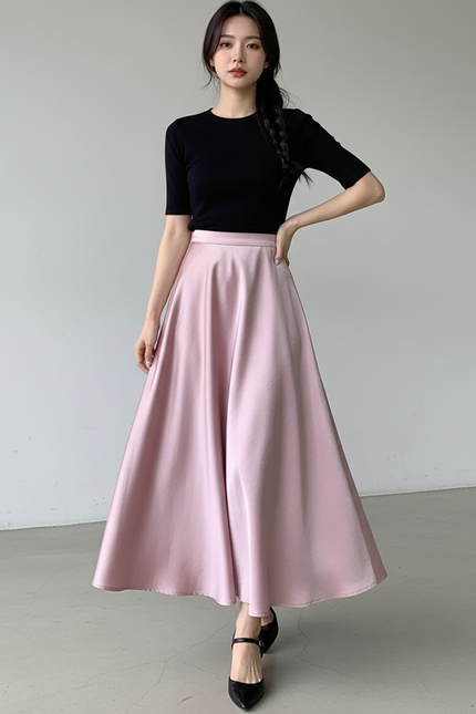 Jupe Corolle En Satin