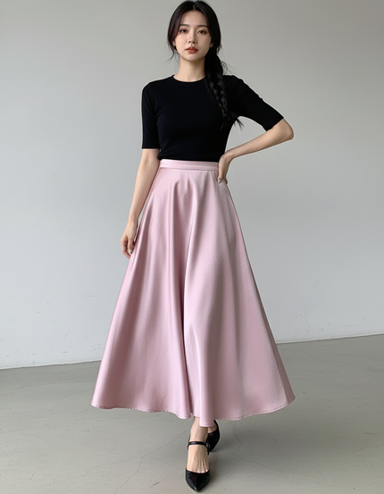 Jupe Corolle En Satin