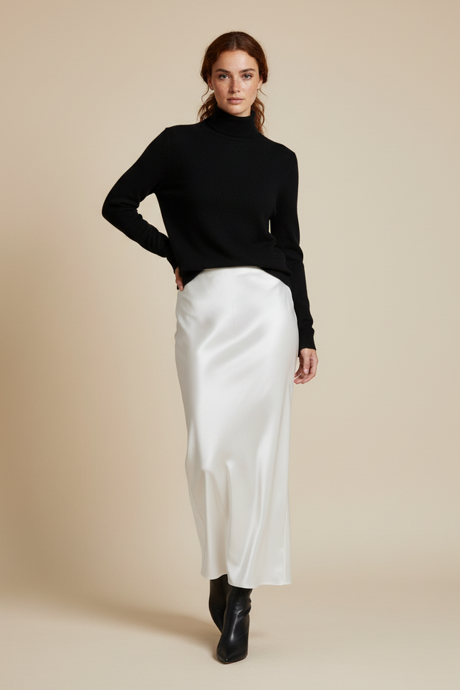 Jupe Longue Blanche Satin