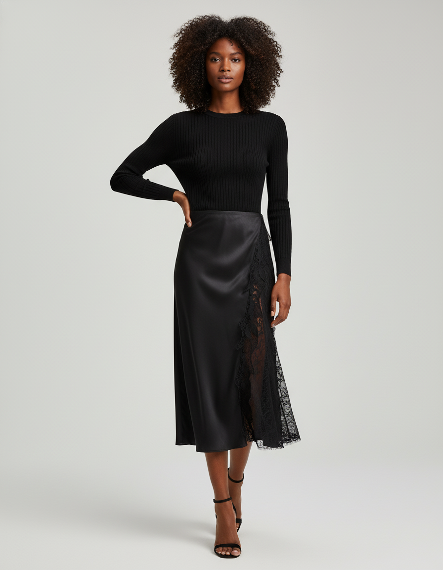 Jupe Cache Coeur Satiné