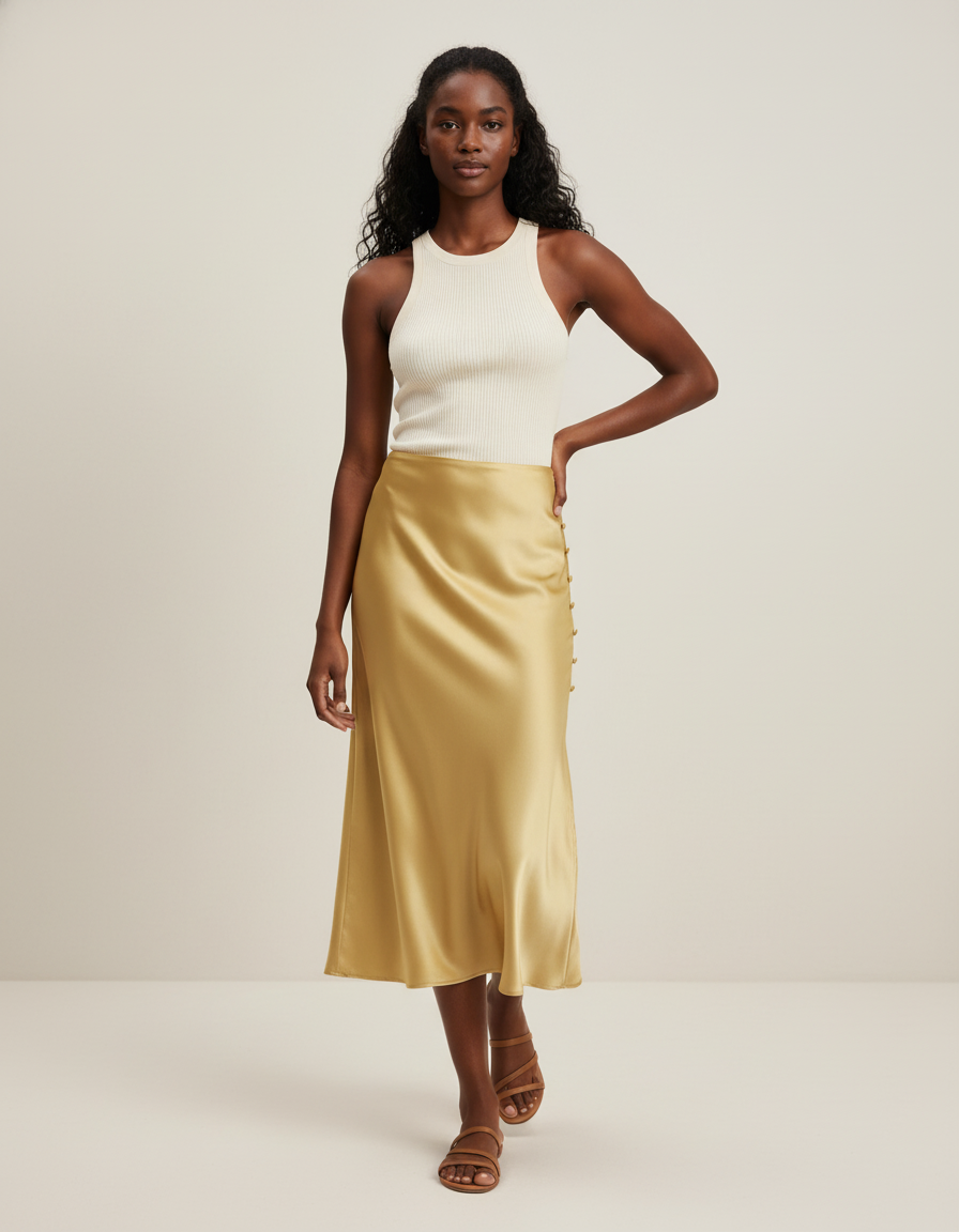 Jupe Retro En Satin
