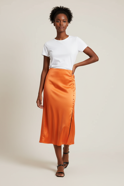 Jupe Satin Orange