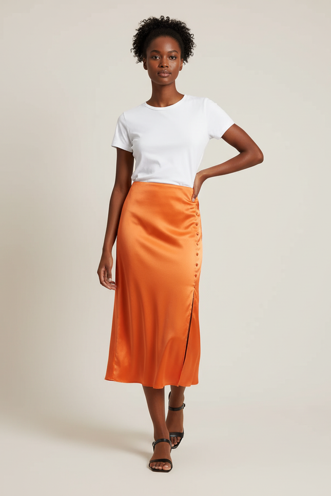 Jupe Satin Orange
