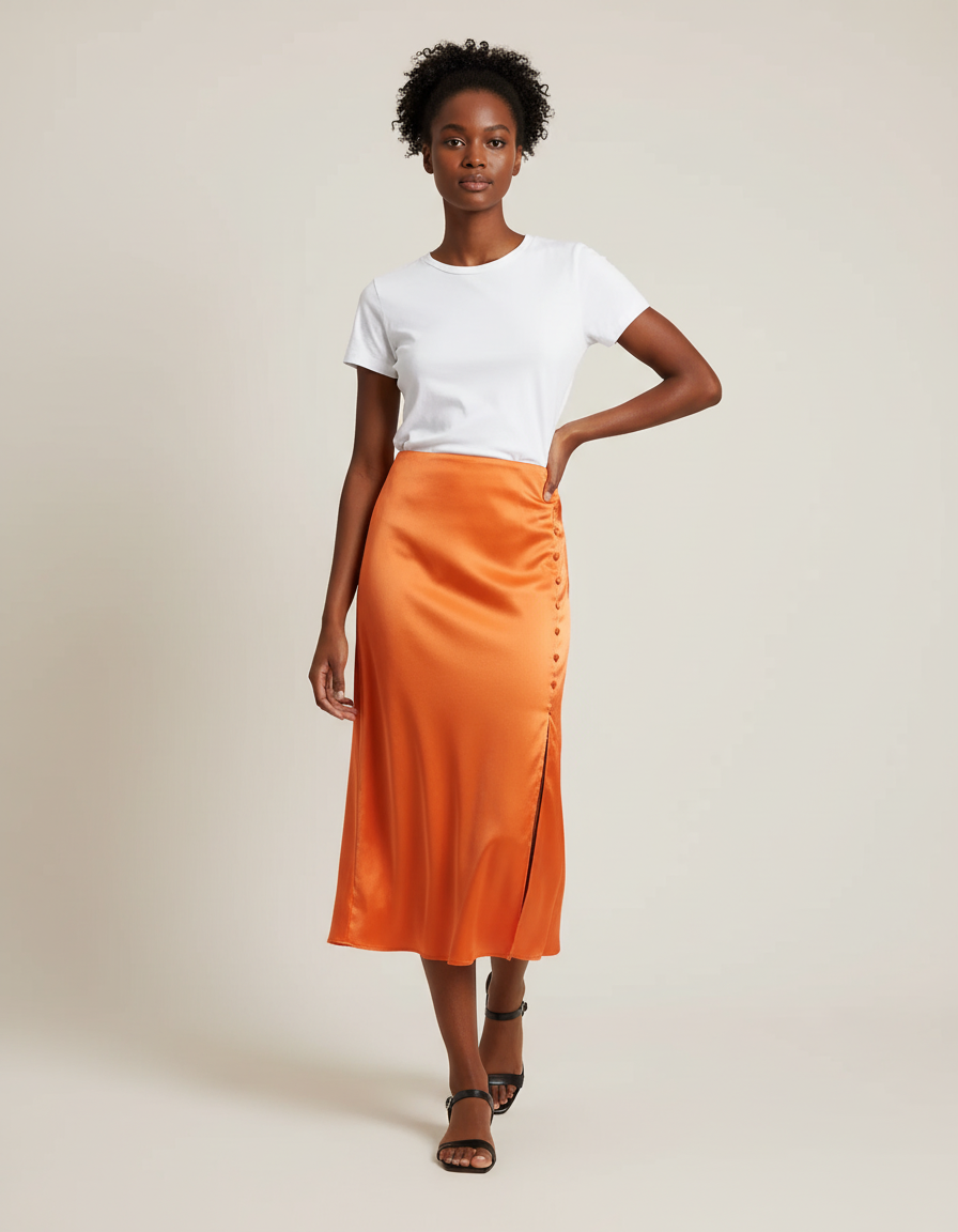 Jupe Satin Orange
