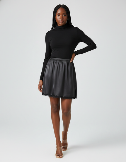 Jupe Satin Bas Dentelle