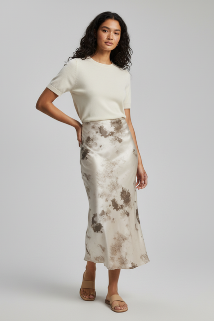 Jupe Longue Satin Imprimé Mariage