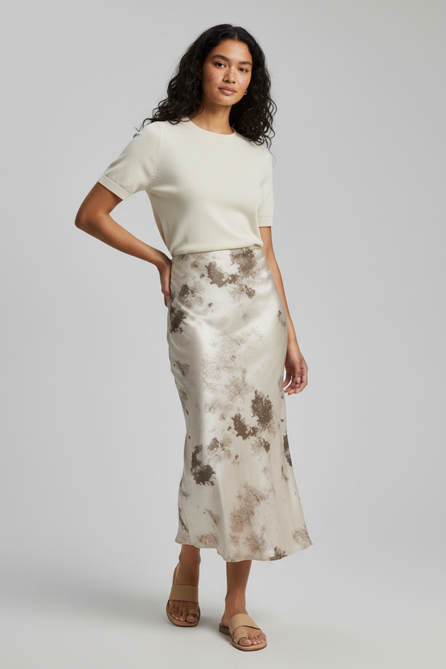 Jupe Longue Satin Imprimé Mariage