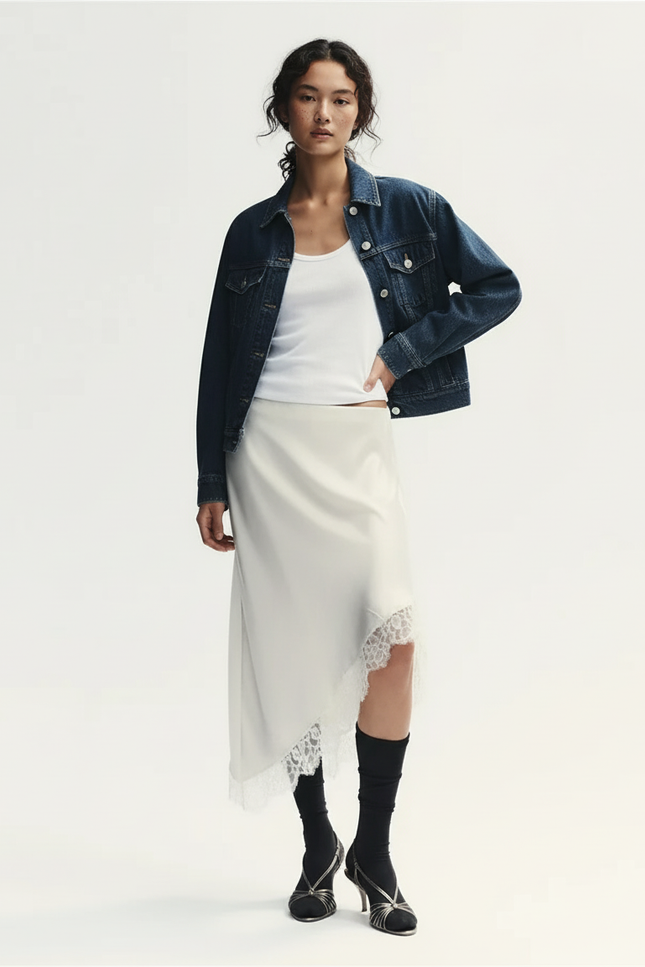 Jupe Satin Asymetrique