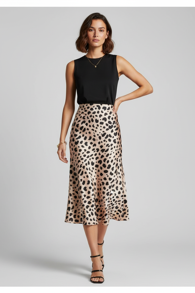 Jupe Midi Satin Leo