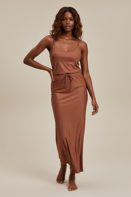Jupe Satin Brun