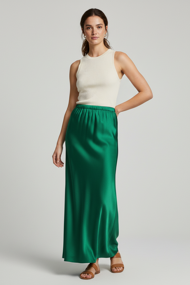 Jupe Verte Satin