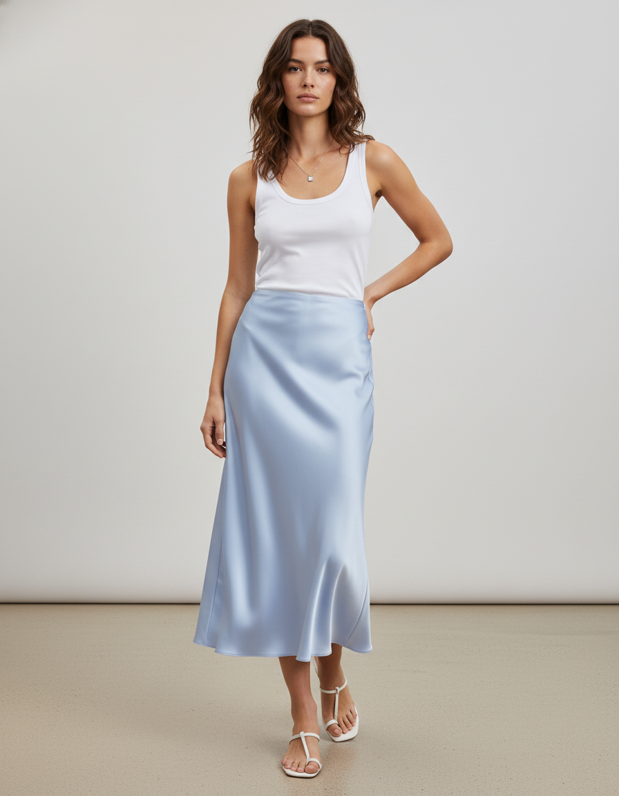 Jupe Midi En Satin