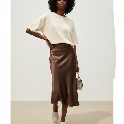 Collection image for: Jupe Satin Marron