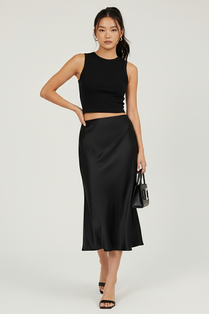 Jupe En Satin Noire
