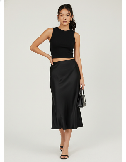Jupe En Satin Noire
