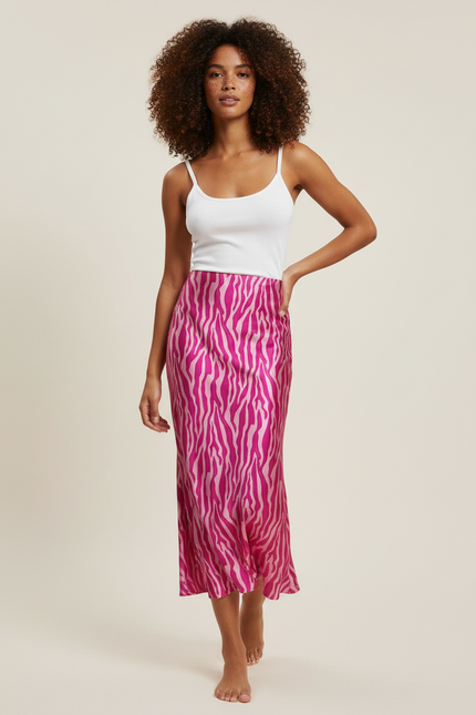 Jupe Satin Rayee Bicolore