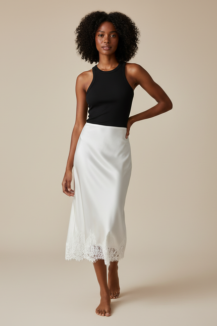 Jupe Dentelle Et Satin