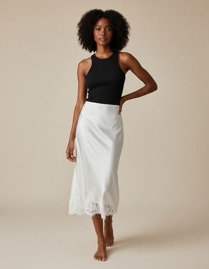 Jupe Dentelle Et Satin