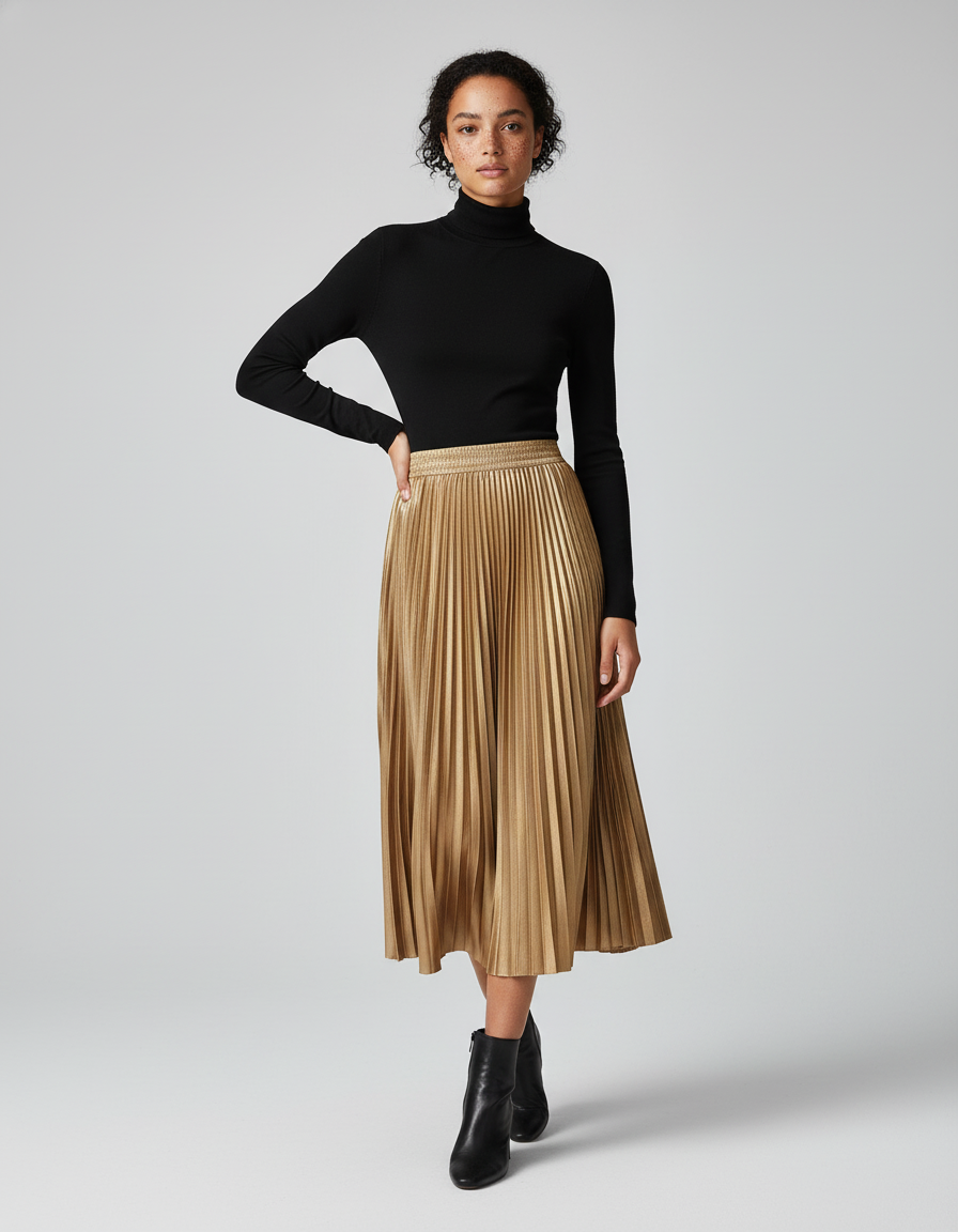 Jupe Satin Plissée