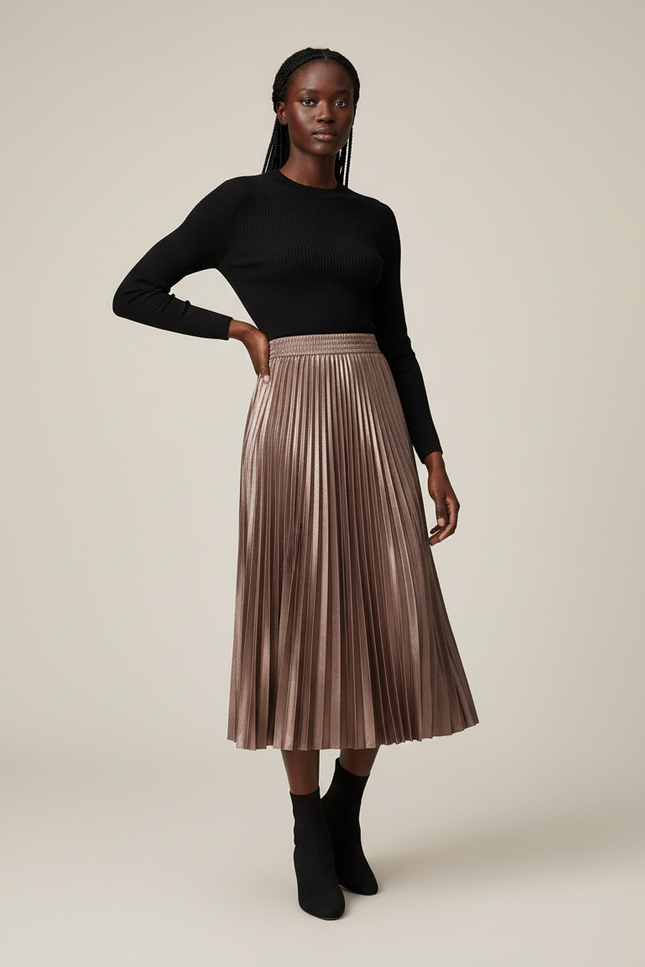 Jupe Plissée En Satin