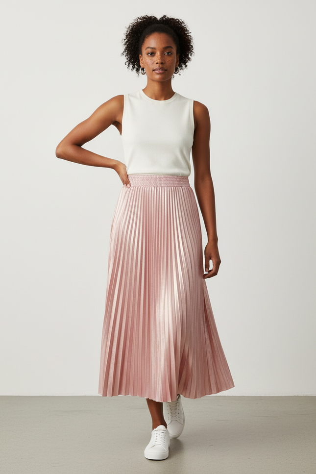 Jupe Plissée Satinée