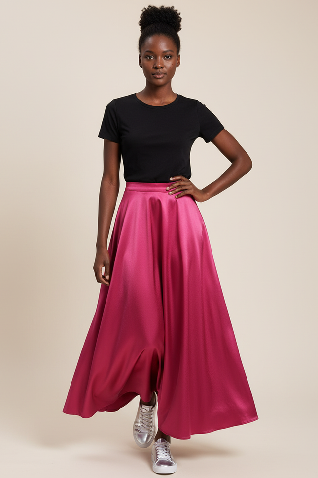 Jupe Satinée Longue